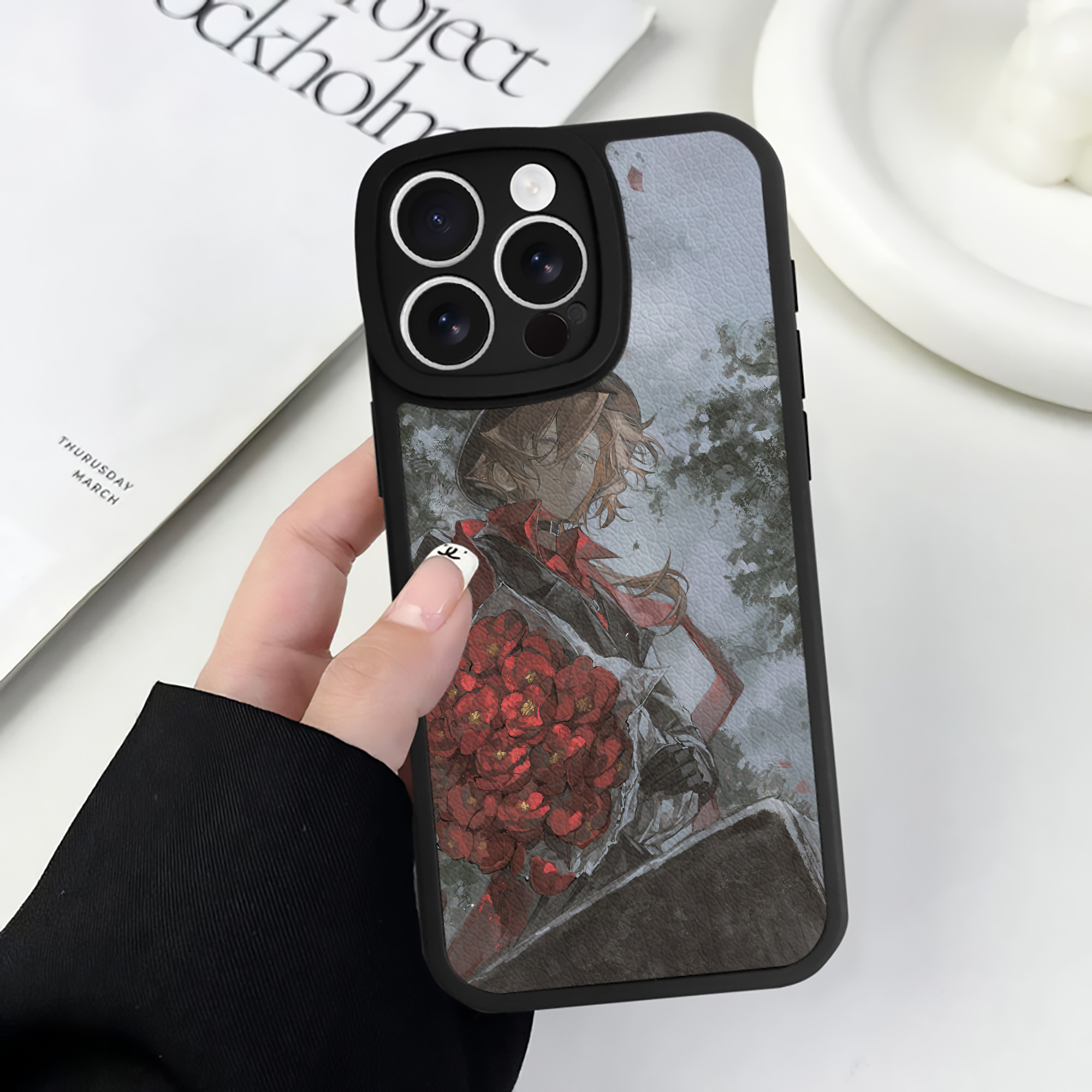 （画像用） 文豪ストレイドッグス Bungo Stray Dogs 【iPhone 16シリーズ対応】シリコンスマホケース（レザー調） 材質：シリコン